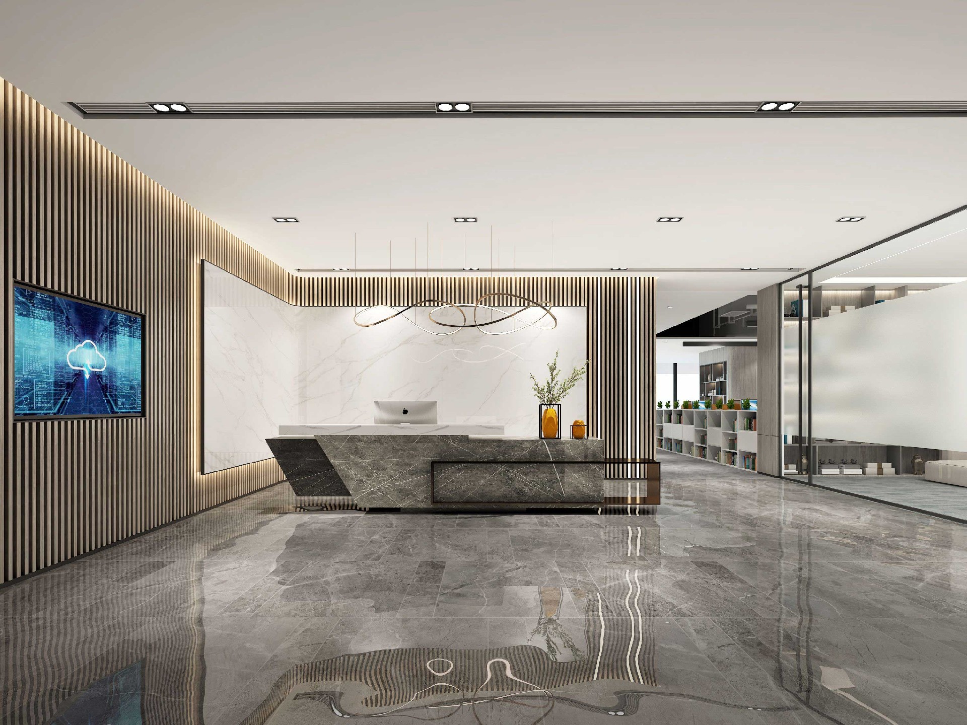 465平米中牟办公室装修施工效果图