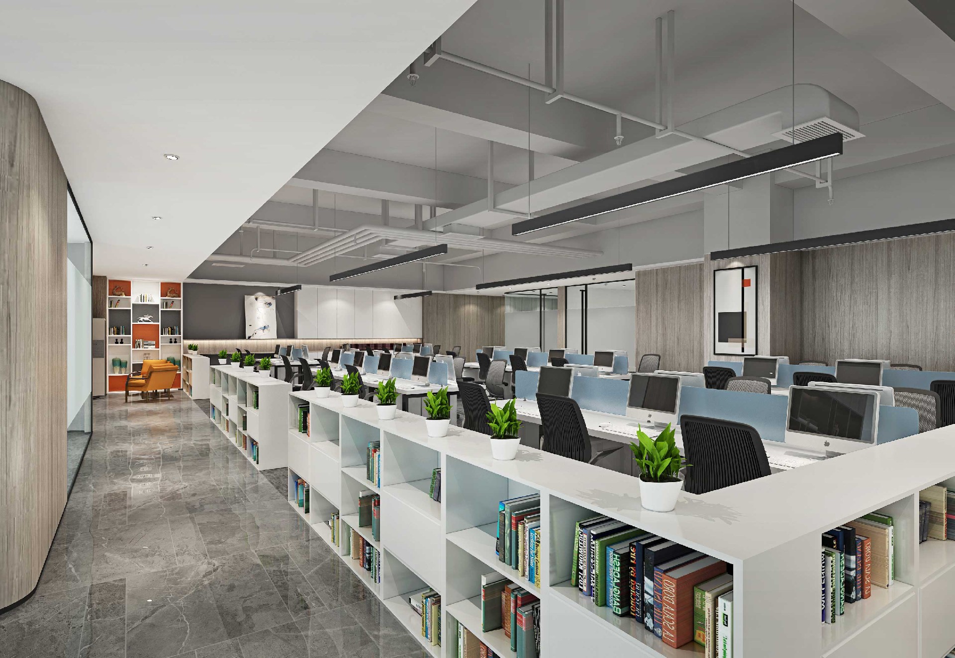 465平米中牟办公室装修施工效果图