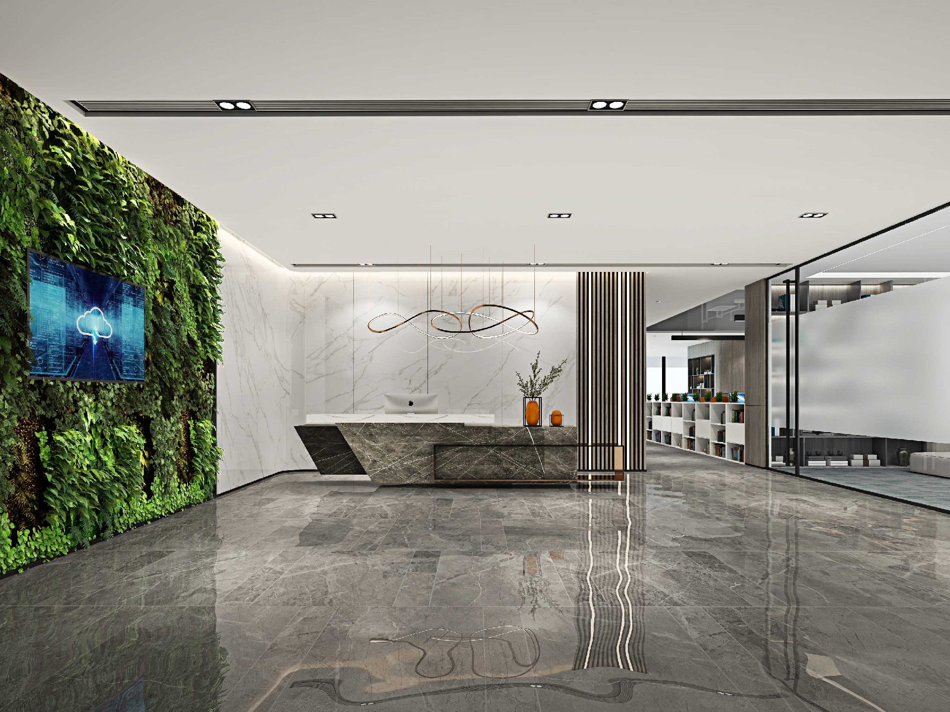 465平米中牟办公室装修施工效果图