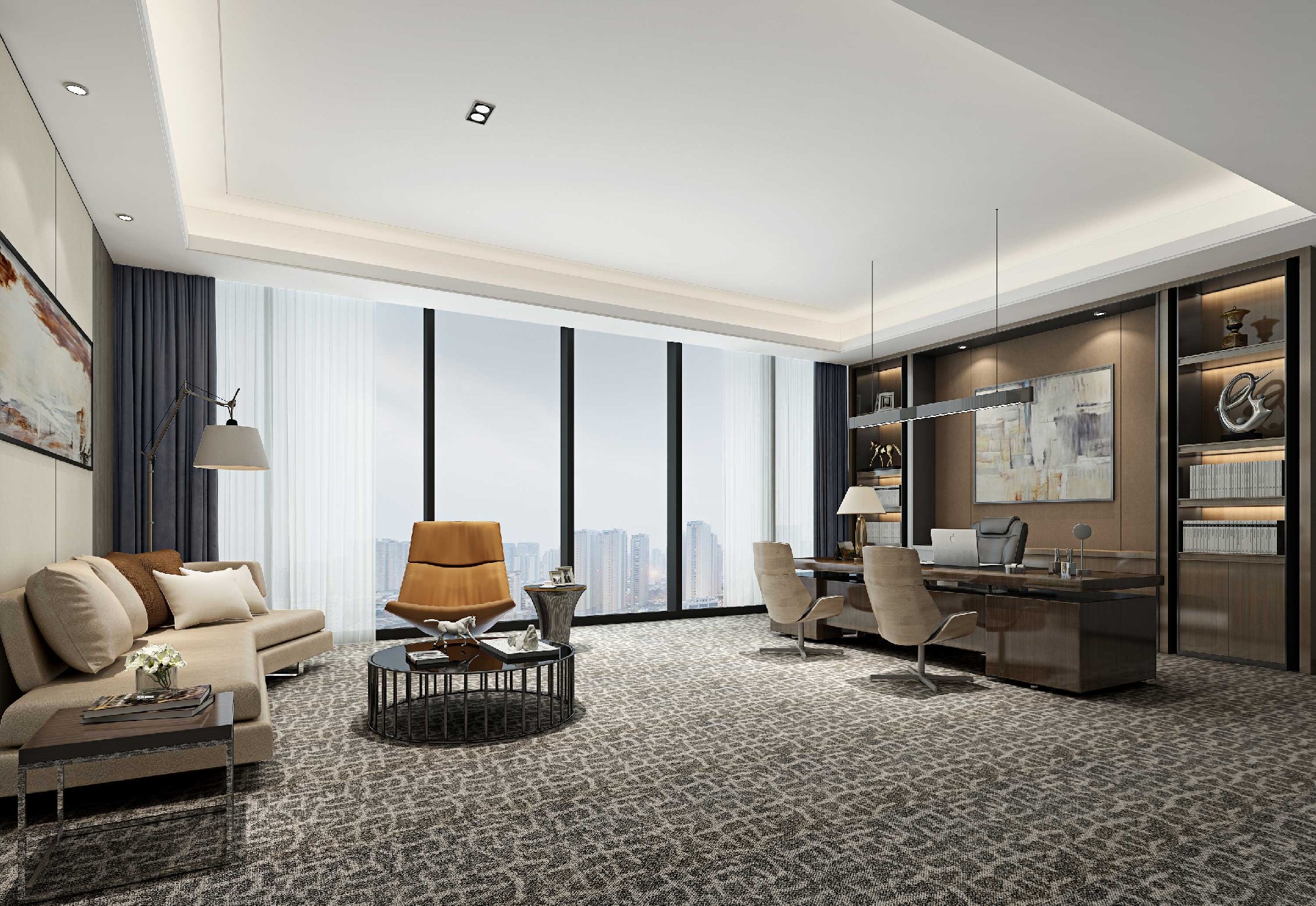 465平米中牟办公室装修施工效果图