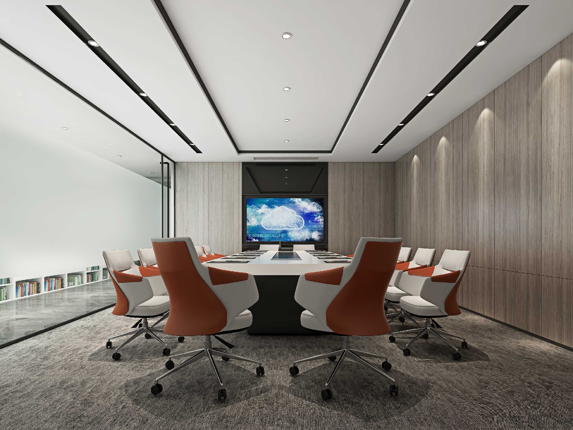 465平米中牟办公室装修施工效果图