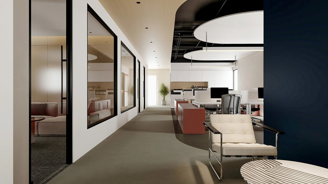 254平米中牟办公室设计施工效果图