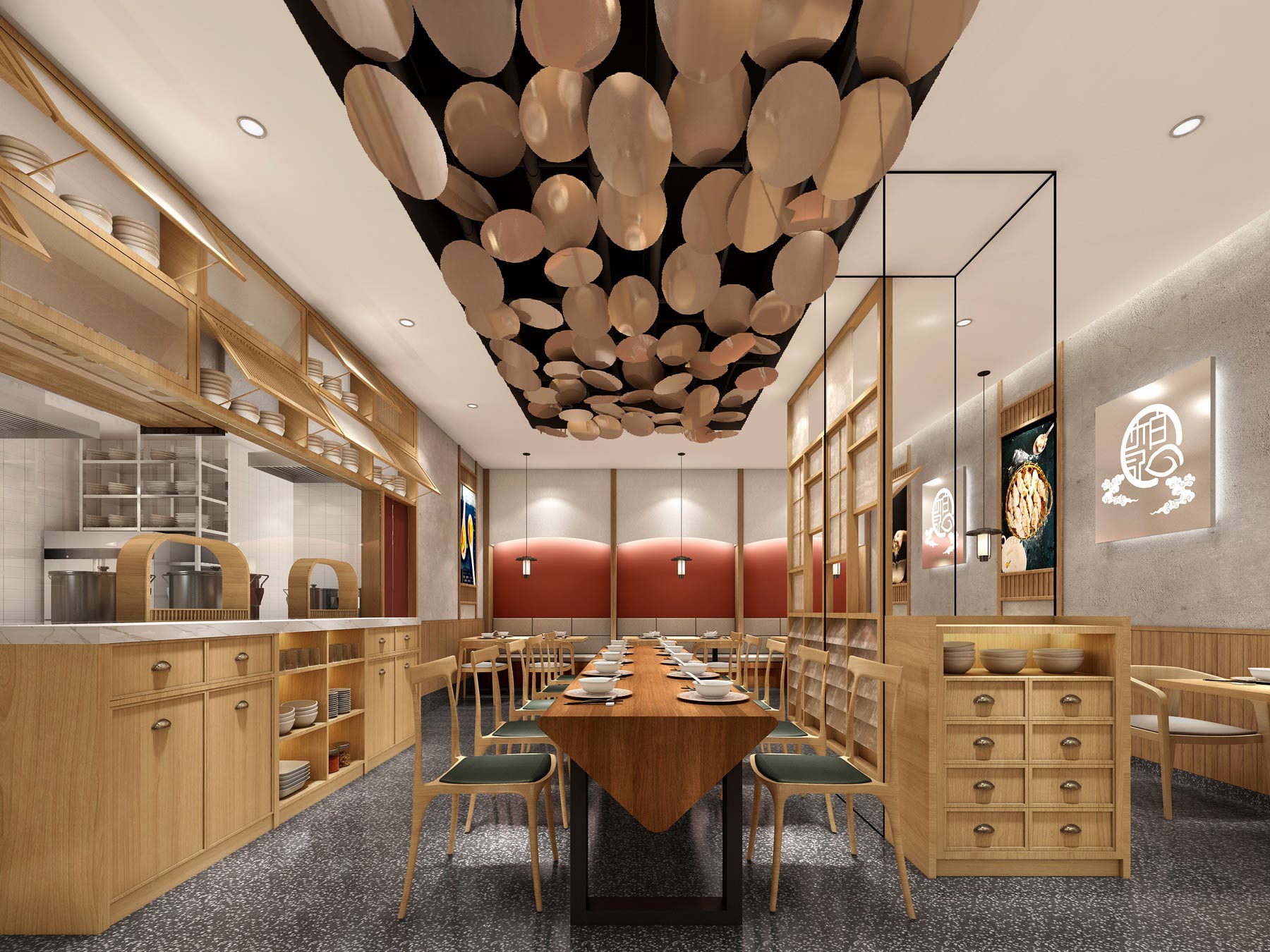 150平米中牟水饺店面装修设计效果图