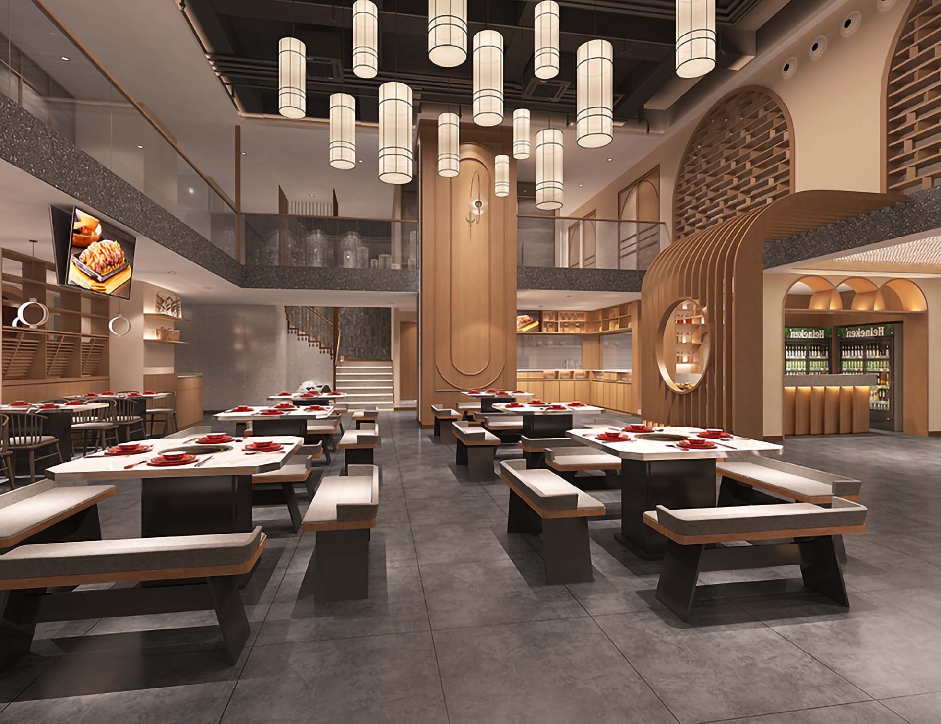 300平米中牟羊肉馆饭店装修设计效果图