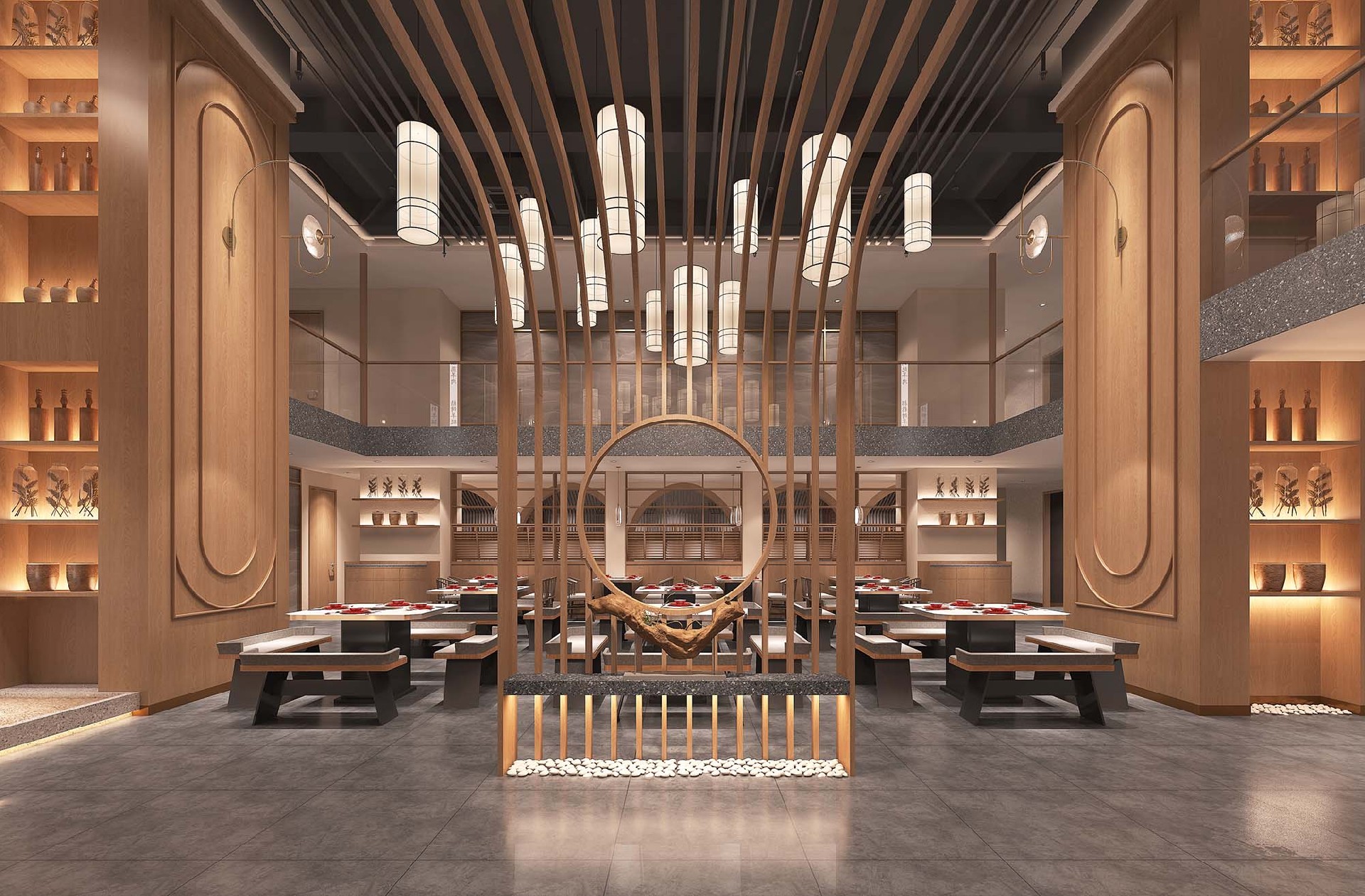 300平米中牟羊肉馆饭店装修设计效果图