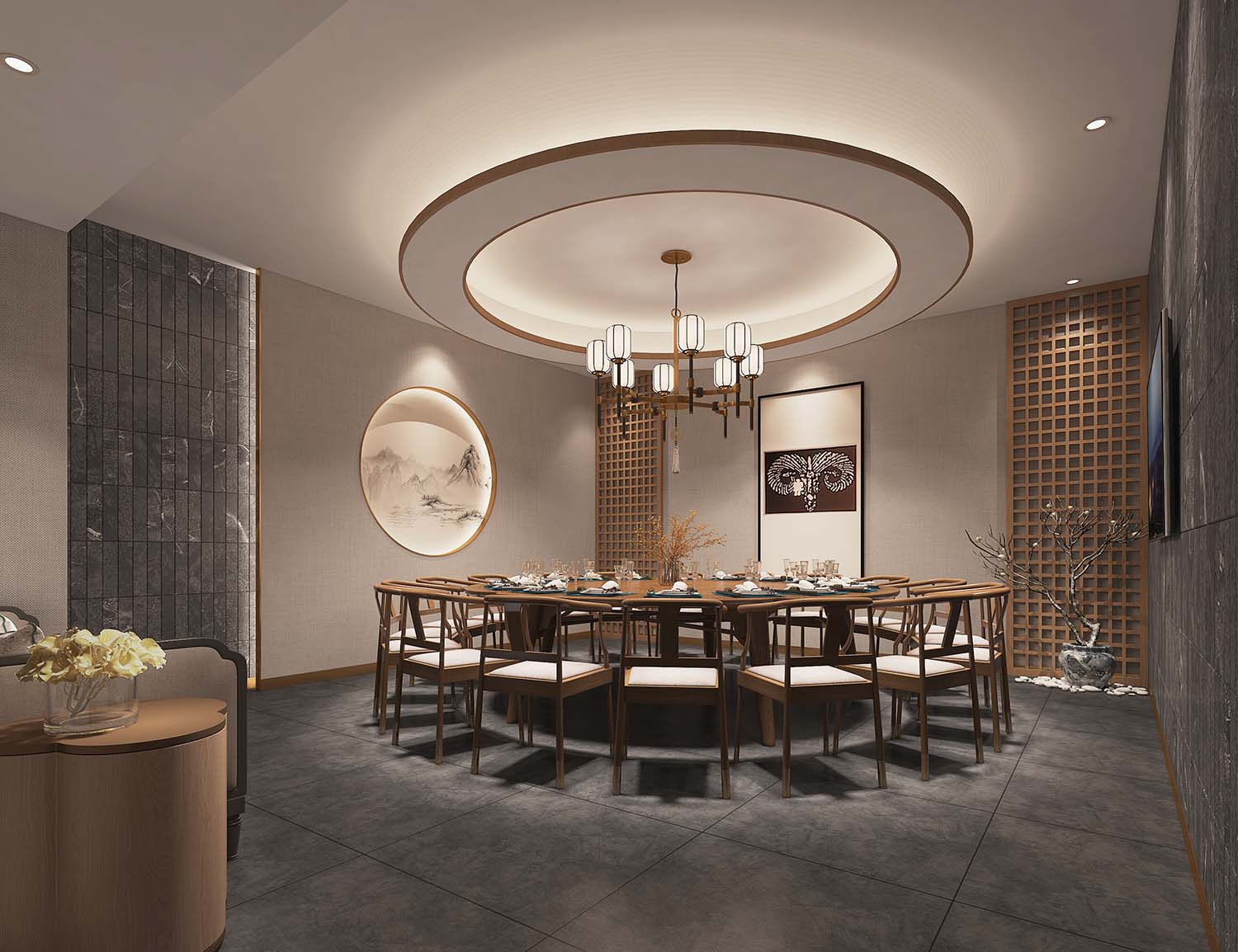 300平米中牟羊肉馆饭店装修设计效果图