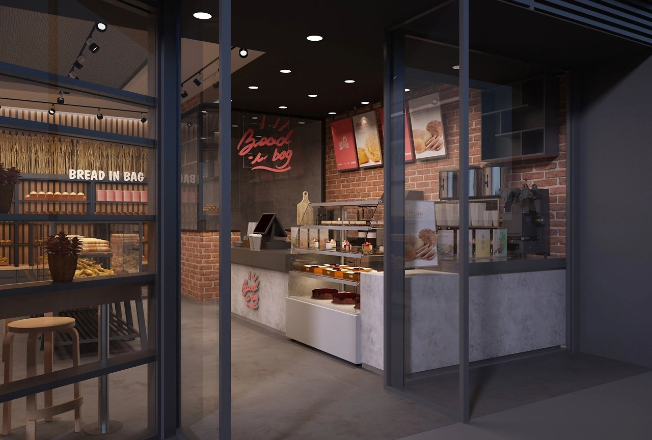 62平米中牟面包门店装修设计效果图