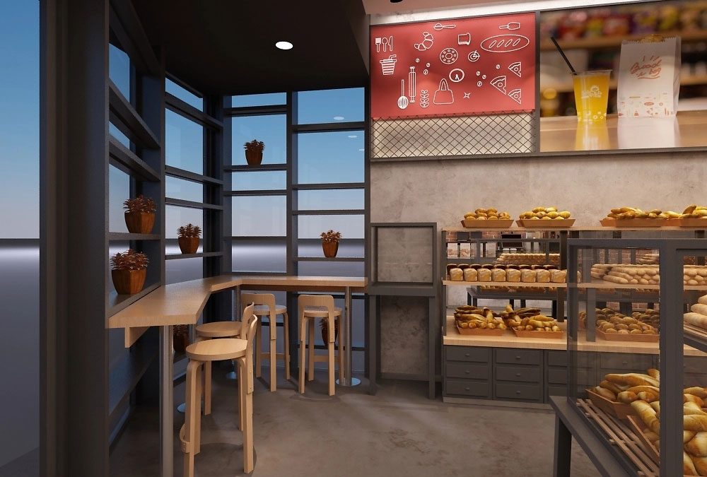 62平米中牟面包门店装修设计效果图