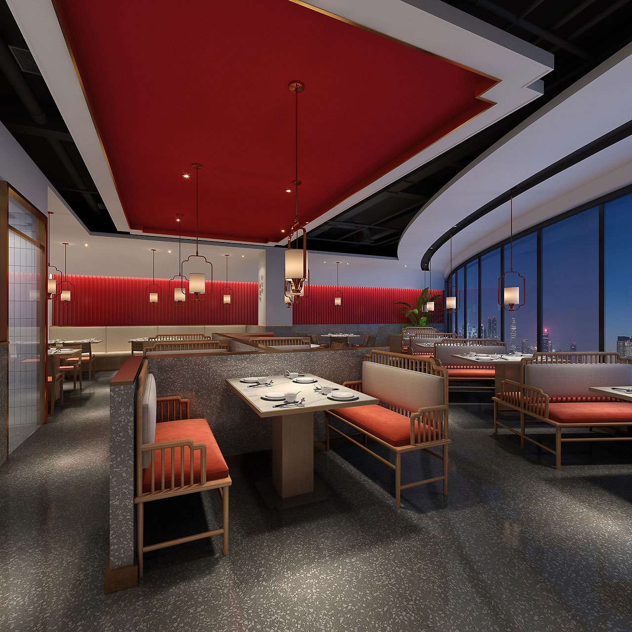 245平米中牟湘菜馆装修设计效果图