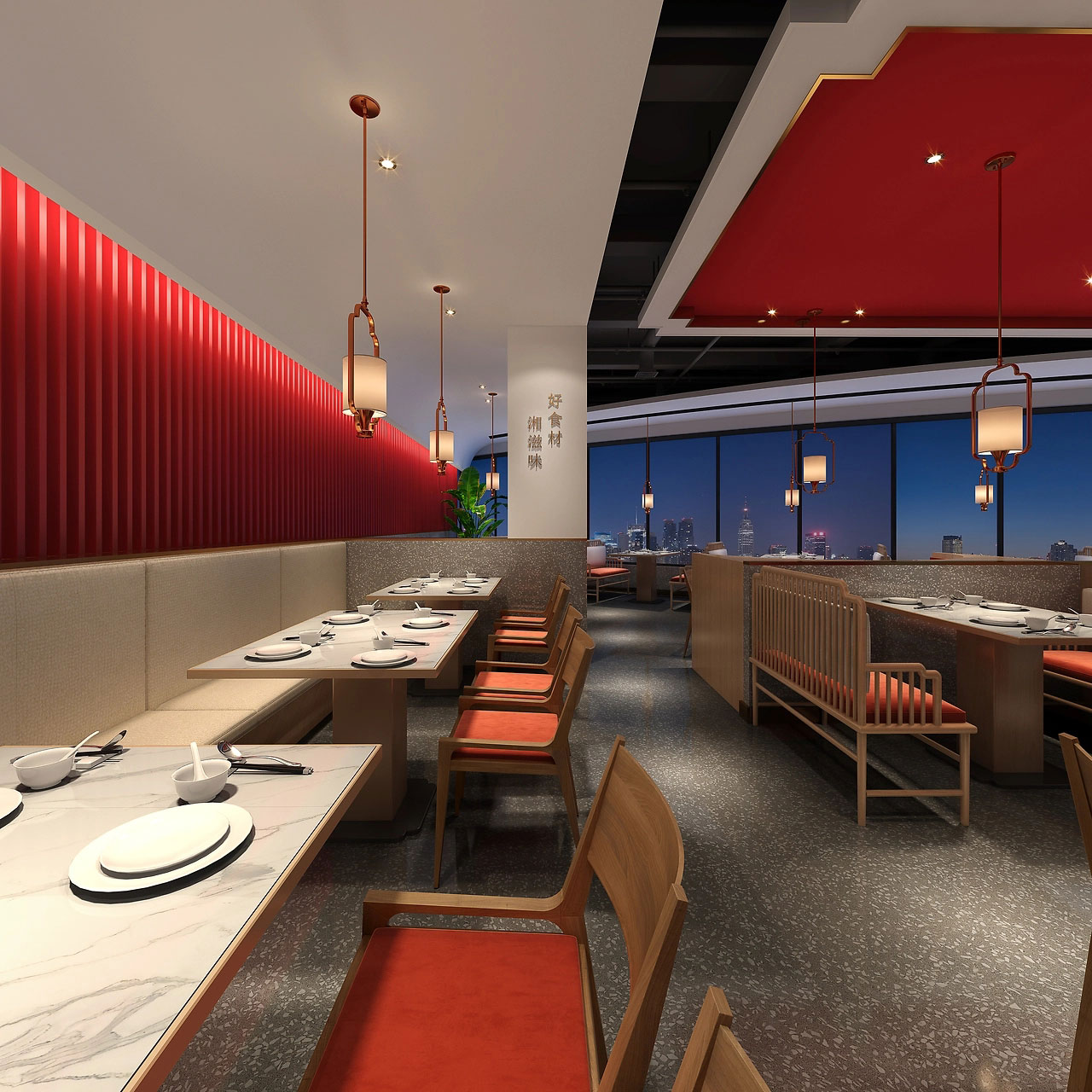 245平米中牟湘菜馆装修设计效果图