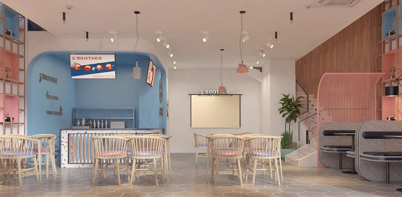 153平米中牟酸辣粉门店装修设计效果图