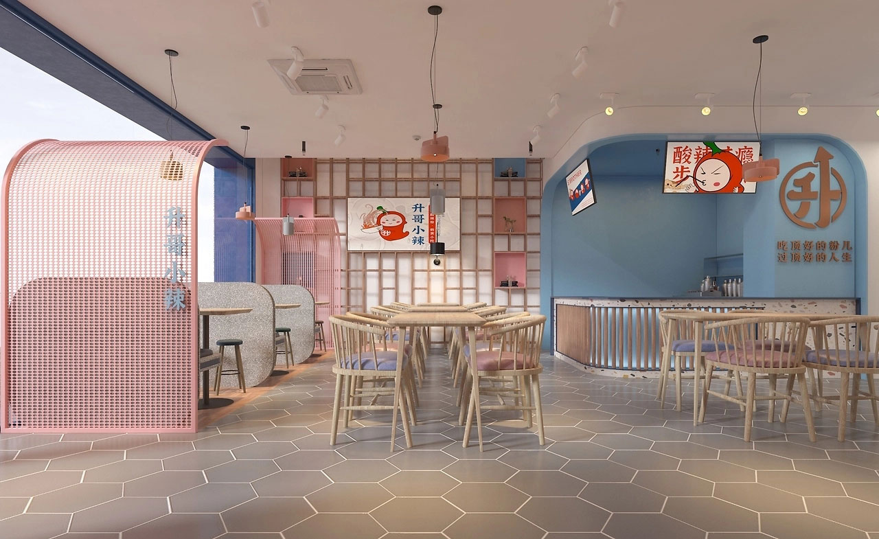 153平米中牟酸辣粉门店装修设计效果图