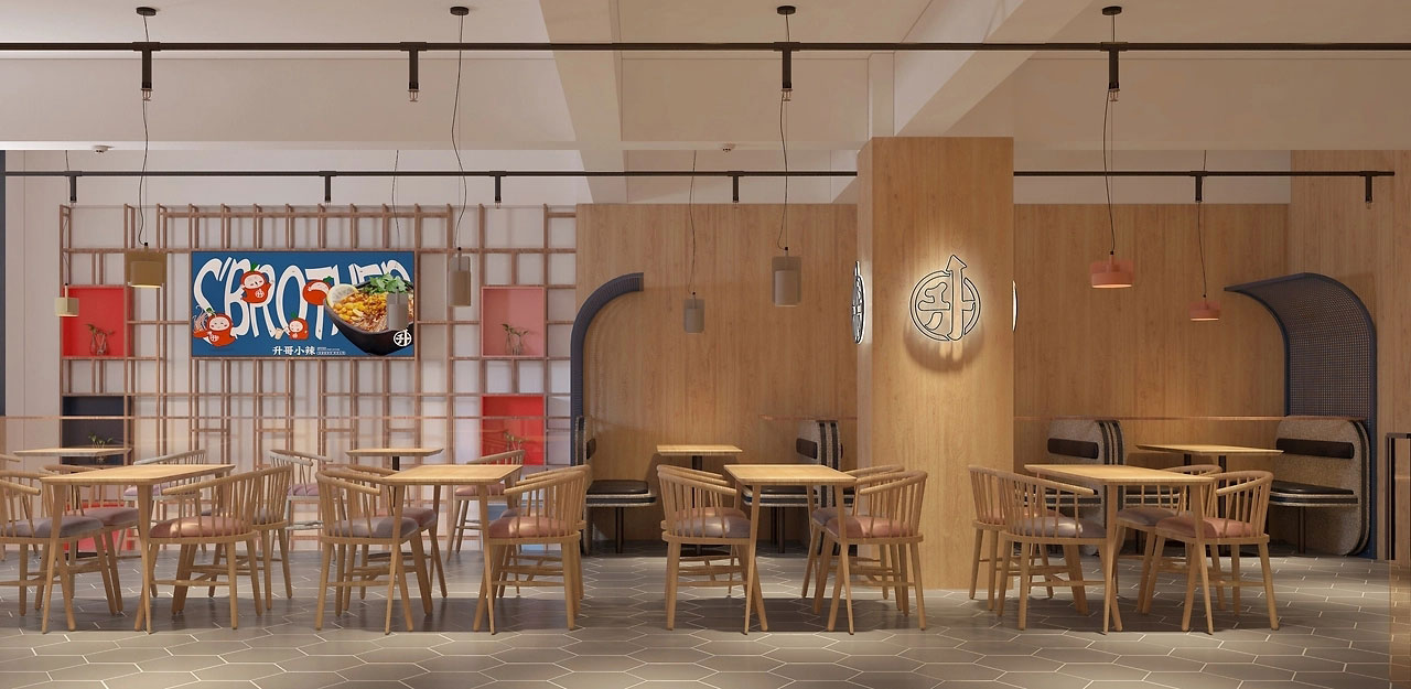 153平米中牟酸辣粉门店装修设计效果图