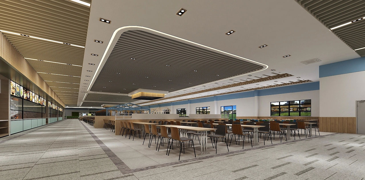 500平米中牟工厂食堂装修设计效果图