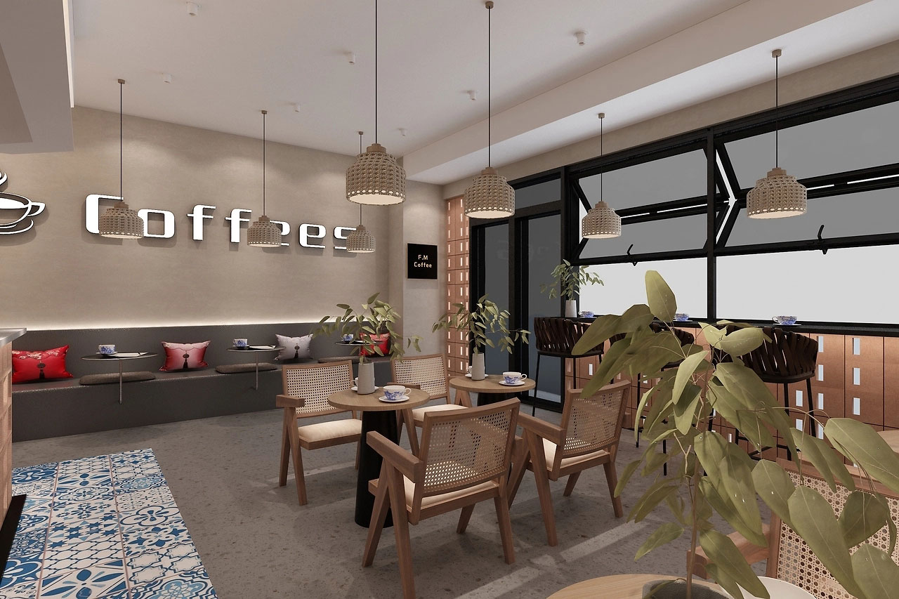 129平米中牟咖啡店装修设计效果图