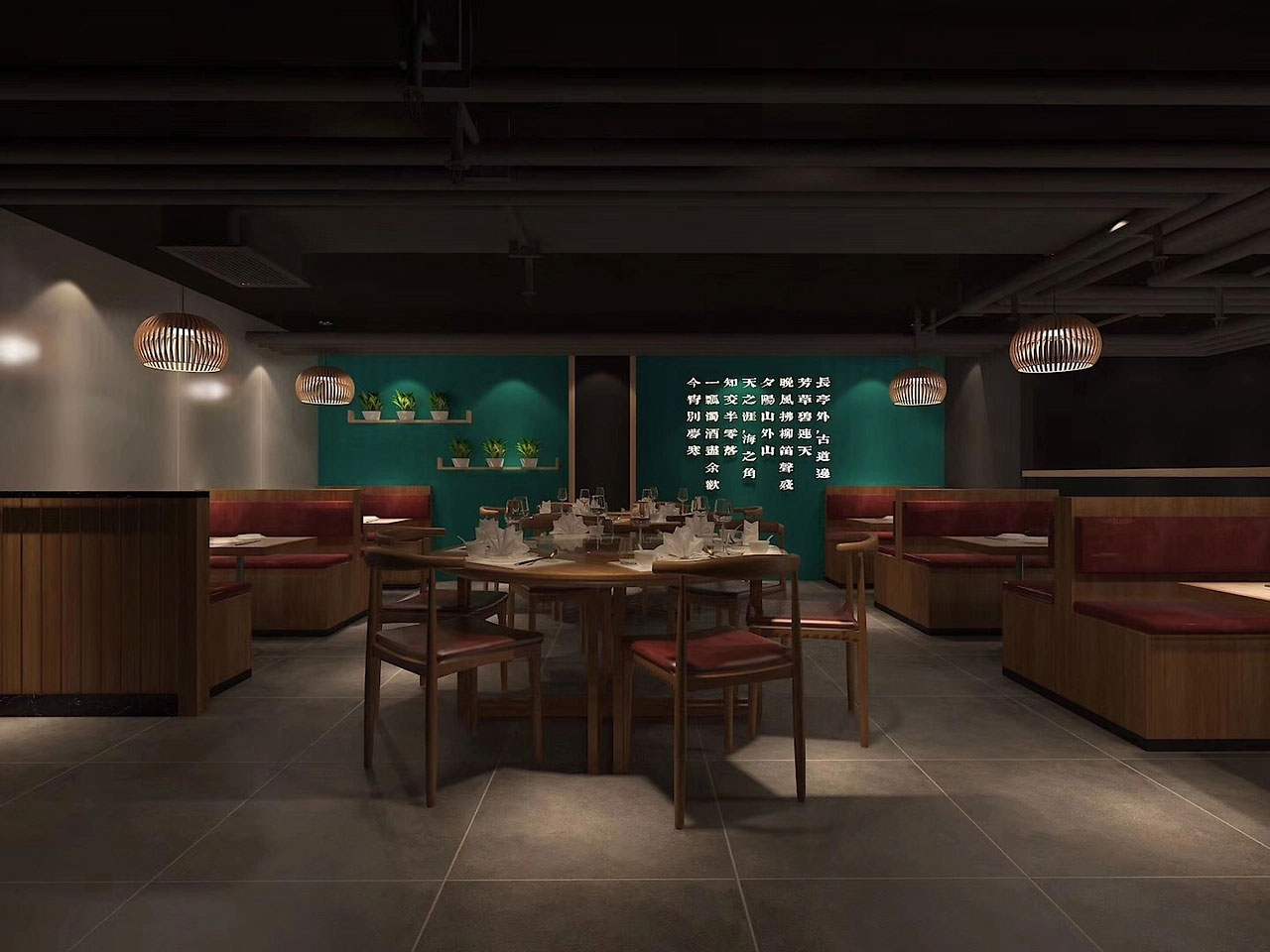 152平米中牟鱼火锅店面装修设计效果图