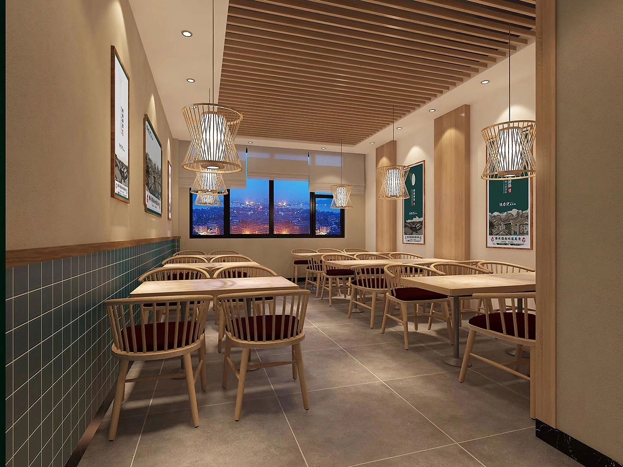 116平米中牟煲仔饭店面装修设计效果图