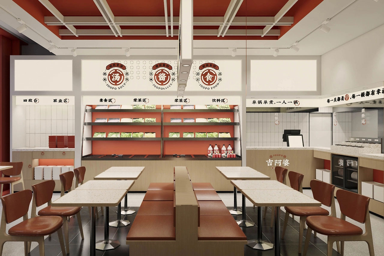 160平米中牟麻辣烫店面装修设计效果图