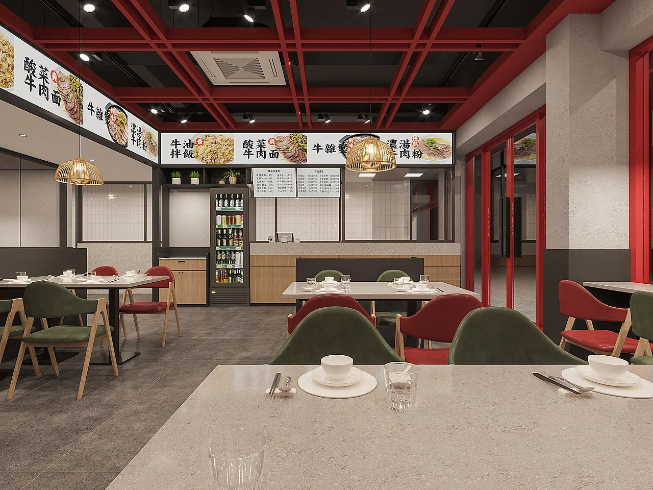 225平米中牟牛肉馆店面设计效果图