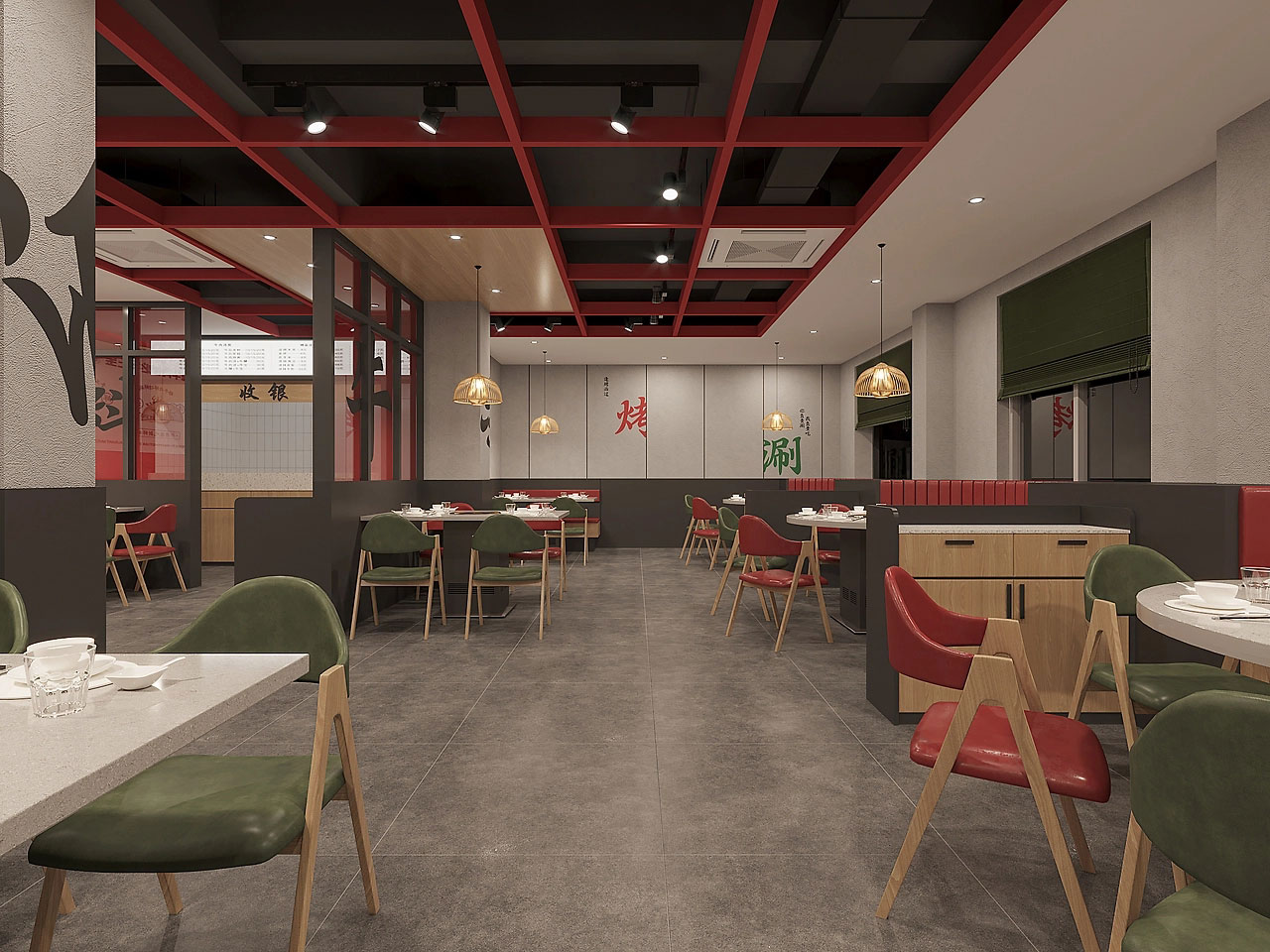 225平米中牟牛肉馆店面设计效果图
