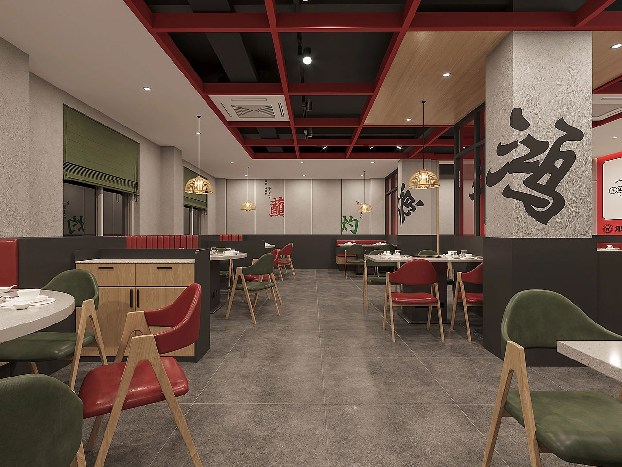 225平米中牟牛肉馆店面设计效果图