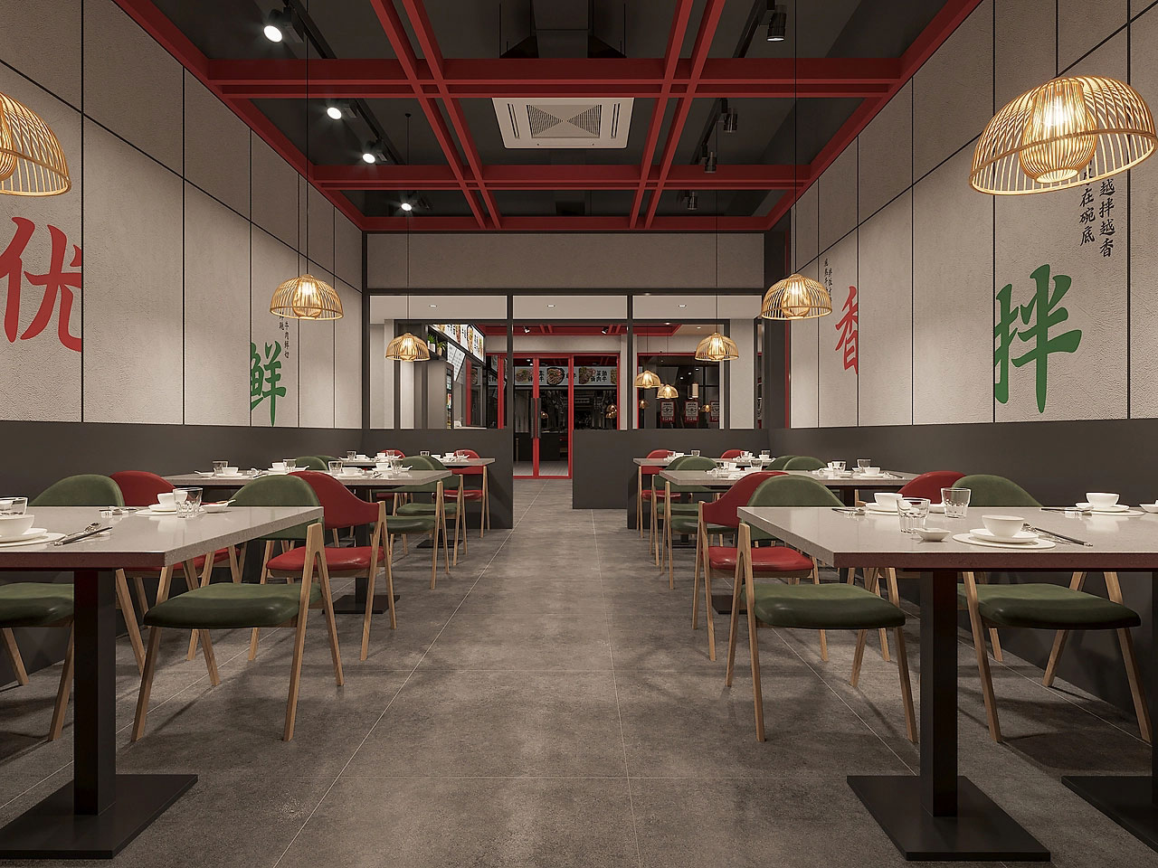 225平米中牟牛肉馆店面设计效果图