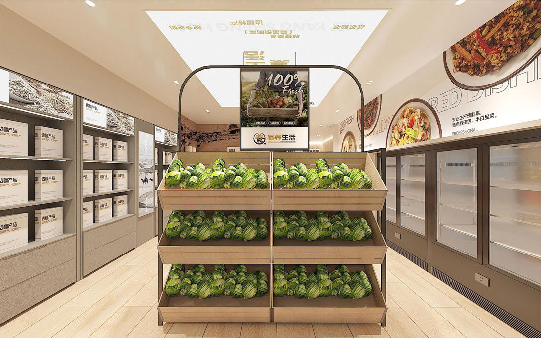 60平米中牟生鲜店面装修设计效果图