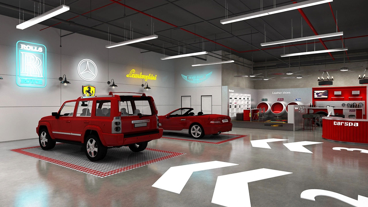252平米中牟洗车店装修设计效果图