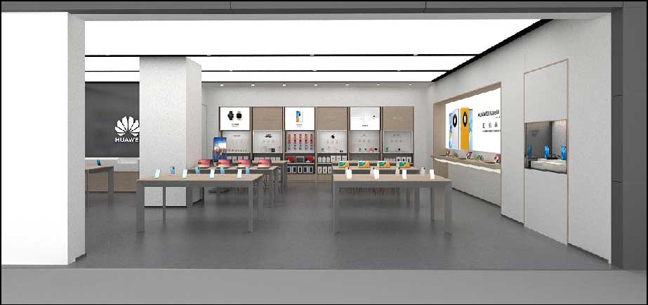 150平米中牟华为手机店装修设计效果图