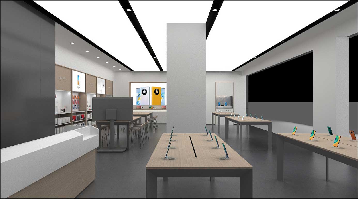 150平米中牟华为手机店装修设计效果图