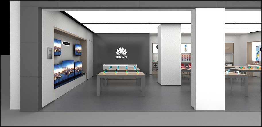 150平米中牟华为手机店装修设计效果图