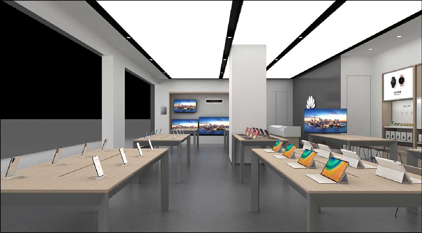 150平米中牟华为手机店装修设计效果图