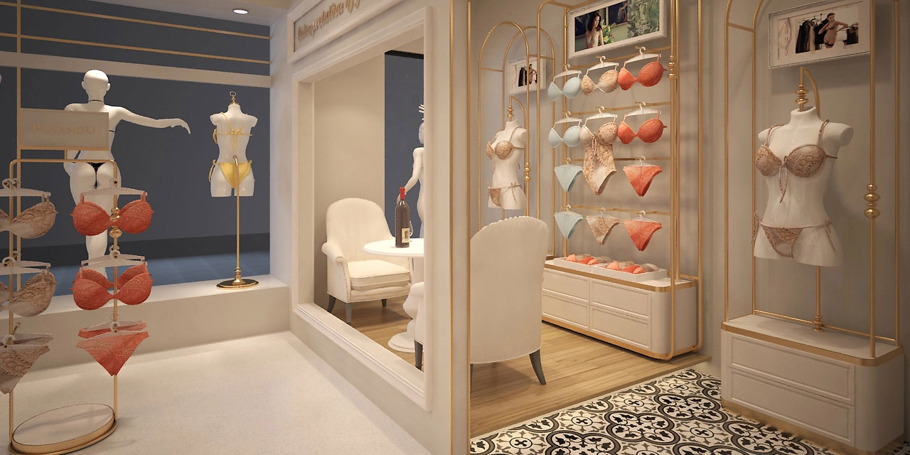 55平米中牟内衣店装修设计效果图