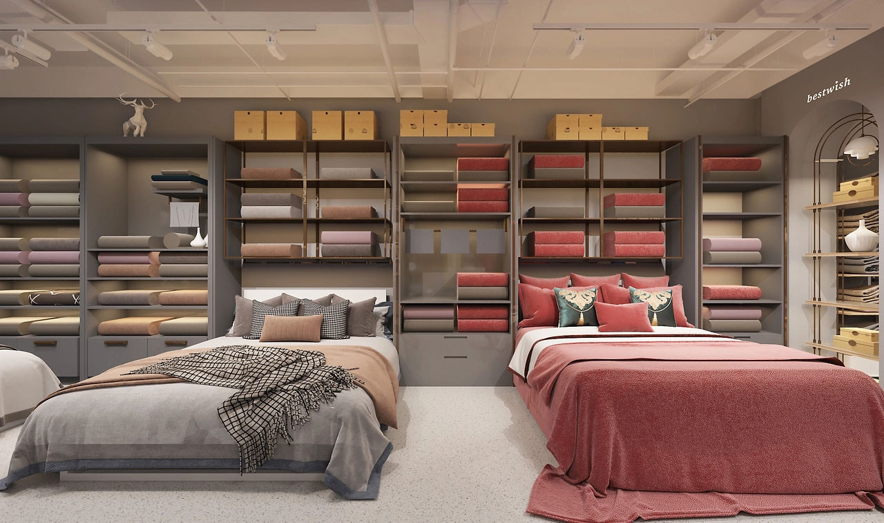 165平米中牟家纺店面装修设计效果图