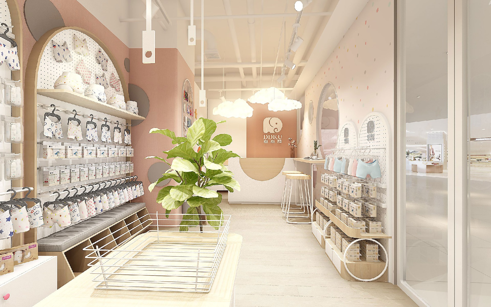 35平米中牟母婴用品店装修设计效果图