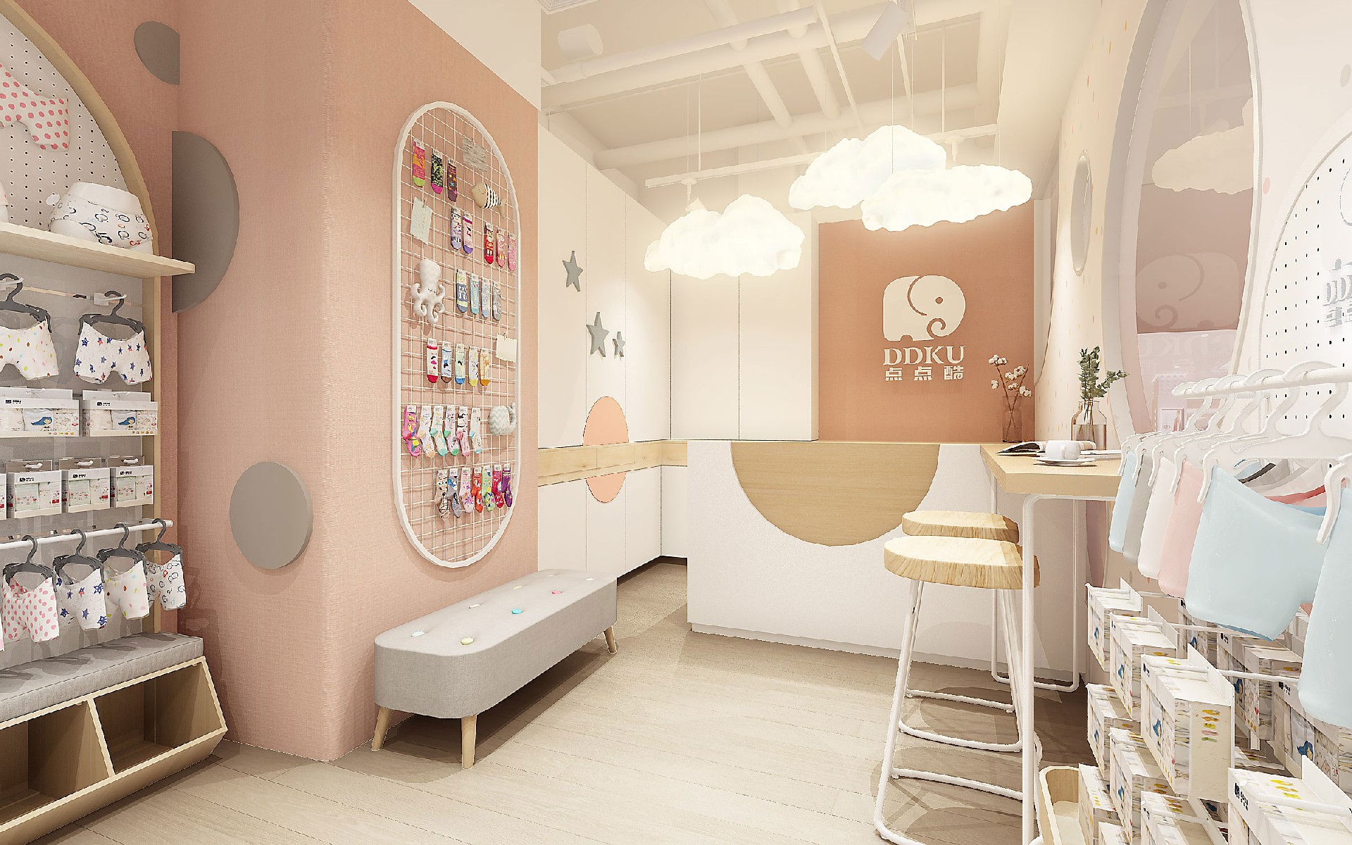 35平米中牟母婴用品店装修设计效果图